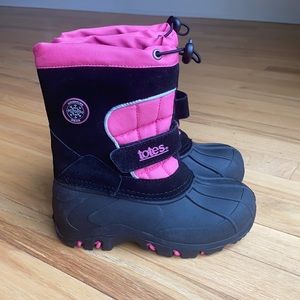 TOTES Snow Boots Girls 12 Black/Pink